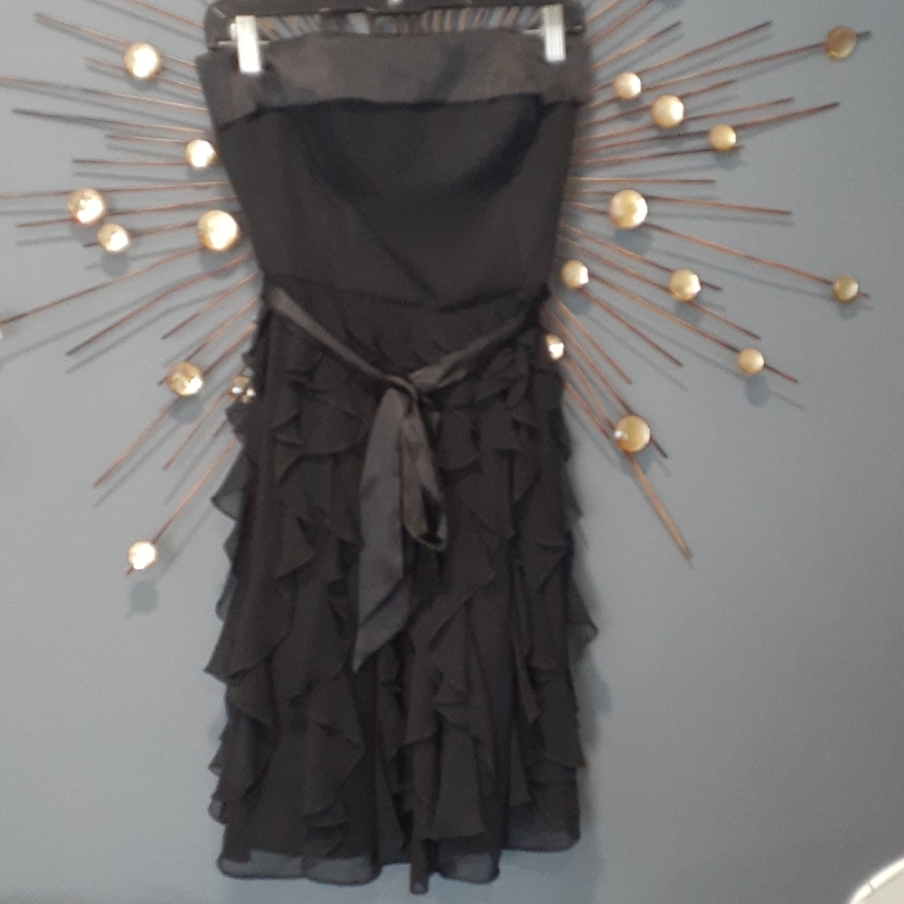 White house black market blk strapless dress sz 2